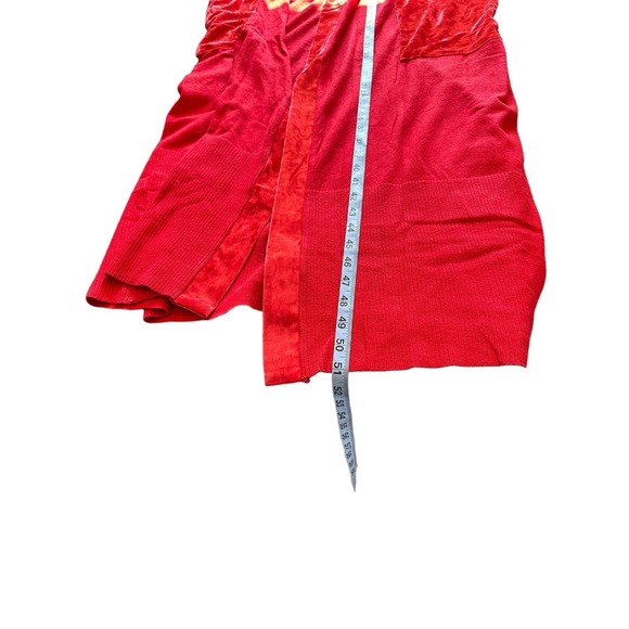 H by Halston Cardigan Basic Classic Red Open Front Long Maxi Duster‎ Size XL - Picture 9 of 9